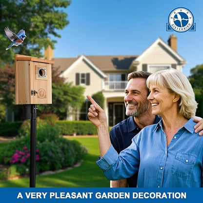SISTERBIRD Bird Houses for Outside 1-1/2” Entrance Hole Cedar Birdhouses with Metal Guard Outdoor Bluebird Wren Swallow Finch Asssembly Required
