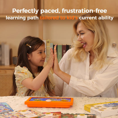 Think Academy Learning Pad for 4+, Age-Optimized Screen-Free Educational Learning Tablet, Learn to Read Phonics Flash Cards with Alphabet, Words, Numbers, Music, Preschool Learning Activities for Kids
