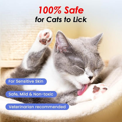 Cat Waterless Shampoo - No Rinse Formula for Quick Clean Between Baths, Hypoallergenic & Detangling, Reduce Itchy Skin Shedding & Odor Control,Vet-Recommended for Kittens/Senior Cats