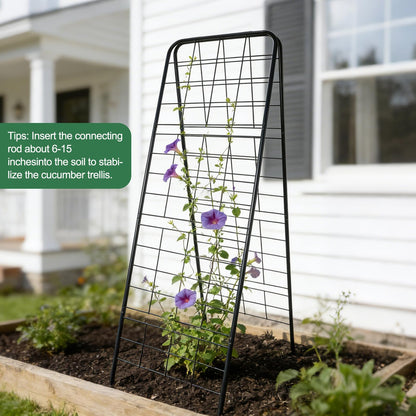2 Pack Metal Heavy Duty 50"x17" Adjustable A-Frame Trellis,Rust-Proof Metal Garden Trellis for Raised Bed Climbing Plants,Cucumber,Tomatoes Outdoor