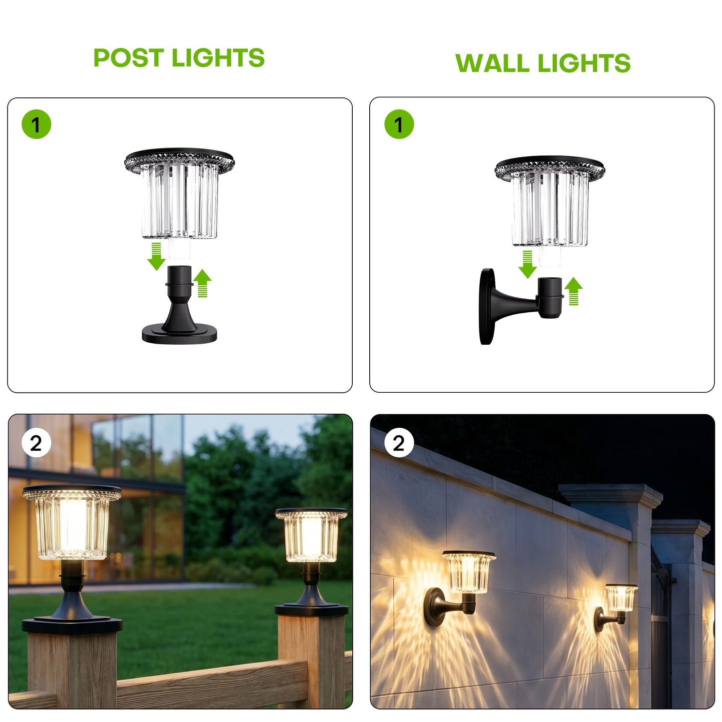 WERRMTH Super Bright Solar Pathway Lights 6 Pack, Adjustable Warm & Cold Solar Lights Outdoor Waterproof IP65, Auto On/Off, Outdoor Decor Light for Garden,Landscape,Path,Yard,Patio,Driveway