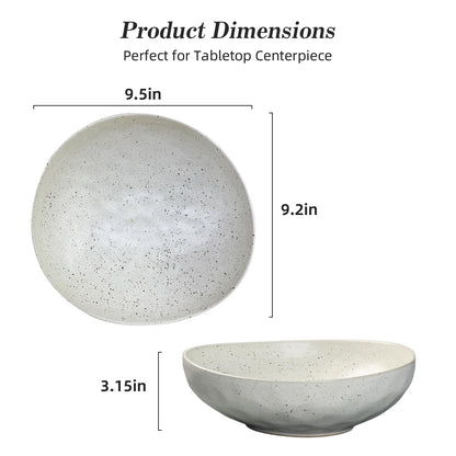 salomayes Wabi-Sabi Decorative Bowl, Matte Off-White Speckled Ceramic Key Bowl with Subtle Hammered Texture, One-of-a-Kind Artisan Glaze for Entryway or Kitchen Counter Décor