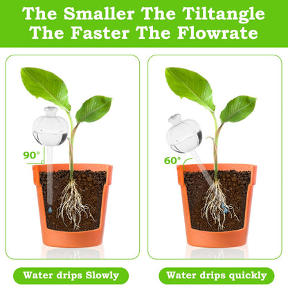 Suyeah 6 Pack Plant Watering Globes Top Fill, Self Watering Planter Spikes Insert, Self Watering Planter Insert Plant Watering Devices Plant Watering Bulbs for Indoor and Outdoor (Pumpkin)