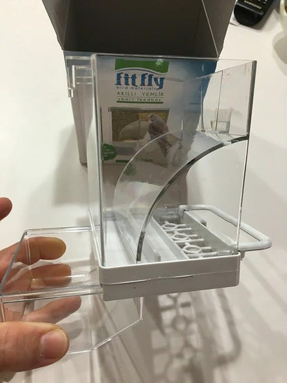 Bird AutomaticAuto Feeder No Mess Feeding Station Acrylic Transparent Clear Acrylic Suitable for Parakeet, Canary, Budgie, Cage, Aviary