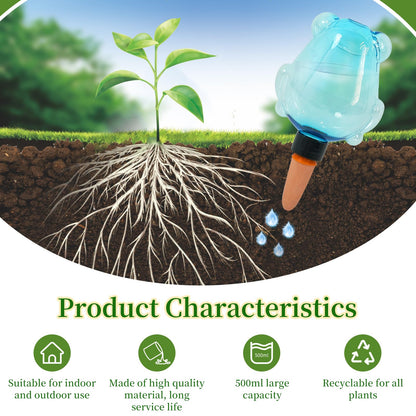 GEWOSI 3 Pack Plant Self Watering Globes Top Fill for Indoor Plastic Water Bulbs Slow Release Terracotta 13oz Self Watering Planter Insert Automatic Drip Irrigation Water Spikes Stakes Devices System