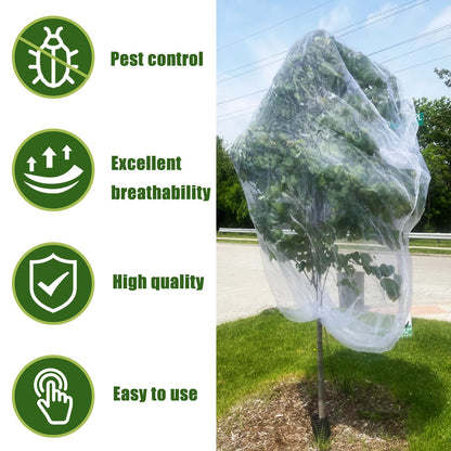 12'x12' Large Fruit Tree Netting with Zipper - Protects Fruit from Squirrels, Birds & Pests, Heavy-Duty Tree Covers for Fruit Trees (White)