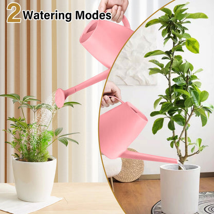 TTAOE GN Plastic Watering Can - for Indoor and Outdoor House Plant Garden - with Long Spout - 1/2 Gallon - Pink