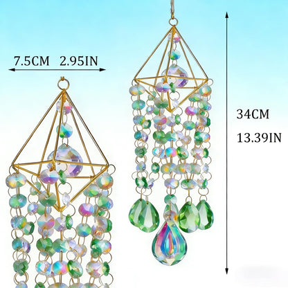 YummyCarrot Sun Catcher Crystals for Window Hanging, Rainbow Prism Sun Catcher with Crystal Prisms, Hanging Crystal Suncatchers Indoor Window Decor, Window Suncatcher Light Catcher