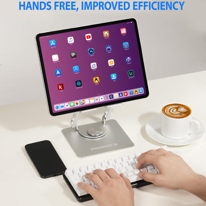 Propware Swivel Tablet Stand for iPad/Kindle/PS/Switch/iPhone 13"-4.7" Holder, Adjustable Tablet Stand for Desk, Kitchen, PC Office Accessories for Desk, Men, Women, iPad Accessories
