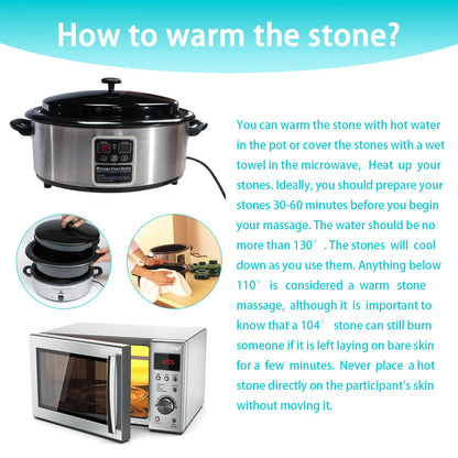 Windfulogo 4Pcs Hot Massage Stones Set Natural Green Jade Heated Warmer Stone for Spa Massage 2.36 x 3.14in (6x8cm)