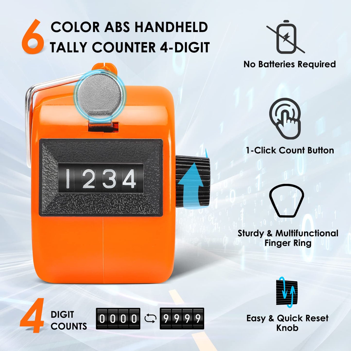KTRIO Pack of 10 Colors Electronic Finger Counter, Mini LCD Digital Display Tally Counter 5-Digit Number Count Clicker, Counters Clickers for Knitting, Crochet, Coaching, Lap, Golf, Toddler & Fidget