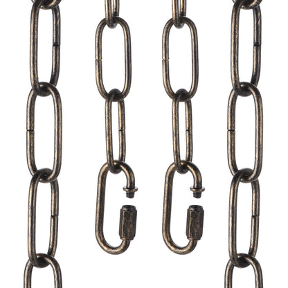 uxcell 6ft Lighting Hanging Chain, 3mm/0.12" Looping Metal Pendant Chandelier Chain Extension with 2 Quick Link Lock for Hanging Plant Pendant Chandelier Light Fixture, Golden