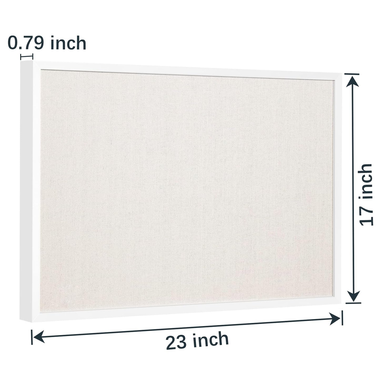 OWLKELA 17"x23" inch Linen Cork Board, White Frame, with 20 Pushpins, Bulletin Board with Linen, Ideal for School, Home & Office