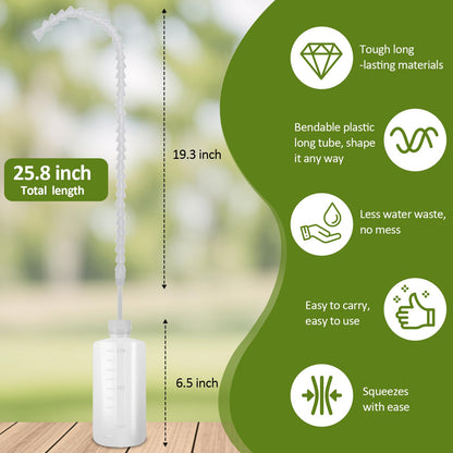 Squeeze Bottle for Hanging Plants - 16.9oz (500ml) 19.6 Inch Long Nozzle Watering Container with Adjustable Angle for Indoor & Outdoor Ceiling-Hung Plants