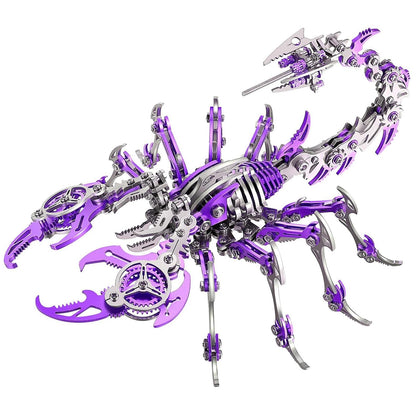 3D Metal Scorpion Puzzles for Adults: 3-D Puzzles Metal Model Kits to Build DIY Assembly Mechanical Puzzle Building Block Toys with Tool Brain Teaser Craft for Home Decor (Metal Scorpion-Purple)