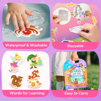 JoyCat Reusable Sticker Book Set (3-Pack): Unicorn, Fairies, Mermaid - 90 Pcs Stickers for Toddlers, Kids Sticker Activity Book, Road Trip Travel Toys, Party Favors, Birthday Gifts for Baby Girls