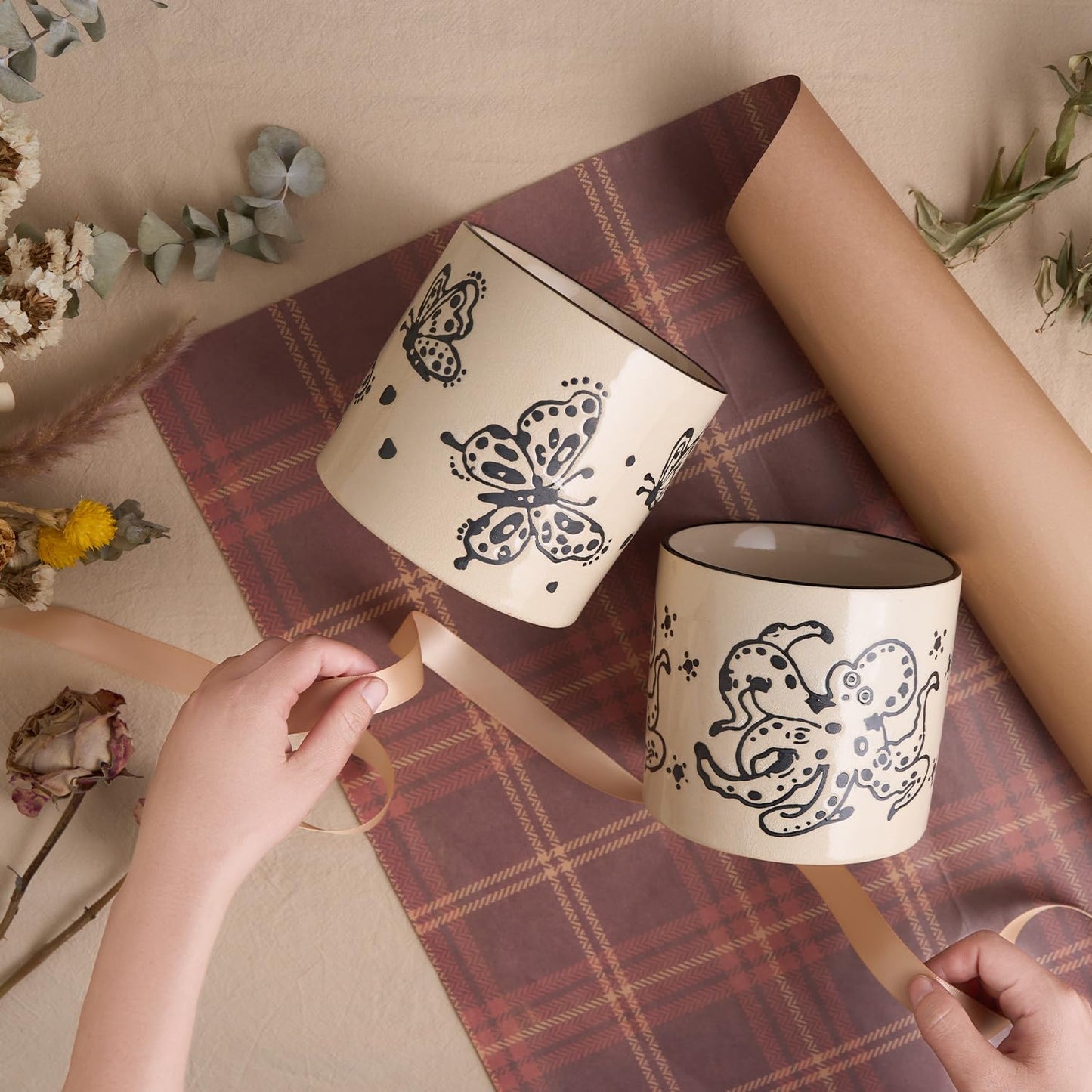 5 Inch Ceramic Plant Pots with Drainage Holes, Small Round Flower Pots for Indoor Plant, Unique Animal Flower Planters (Sea Turtle)