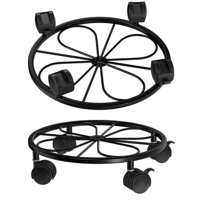 Chinpakden 2 Pack Rolling Plant Stands with Wheels - 10.24" Plant Caddy, 360 °Rotatable and Lockable Plant Rollers, 80LB Weight Capacity, Plant Tray with Casters for Indoor Outdoor Wine Cellar.