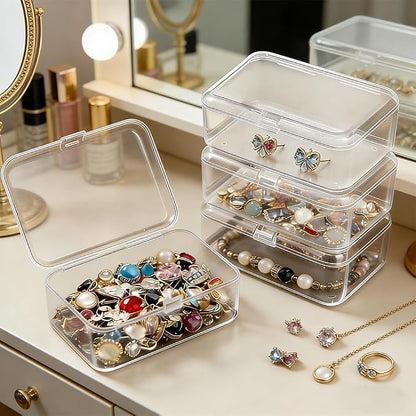 4 Pack Clear Plastic Card Deck Box Playing Card Storage Cases Blank Deck Boxes, Standard Size Holders for Game Cards Trading Cards and Small Accessories Home Organization