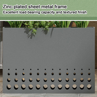 YJEUZCD Metal Planter for Outdoor Plants, Rectangular Spliced Flower Box Partitions, Commercial Restaurant Dining Table Low Fence, Garden Screen Divider(White,120x60cm/47.2x23.6in)