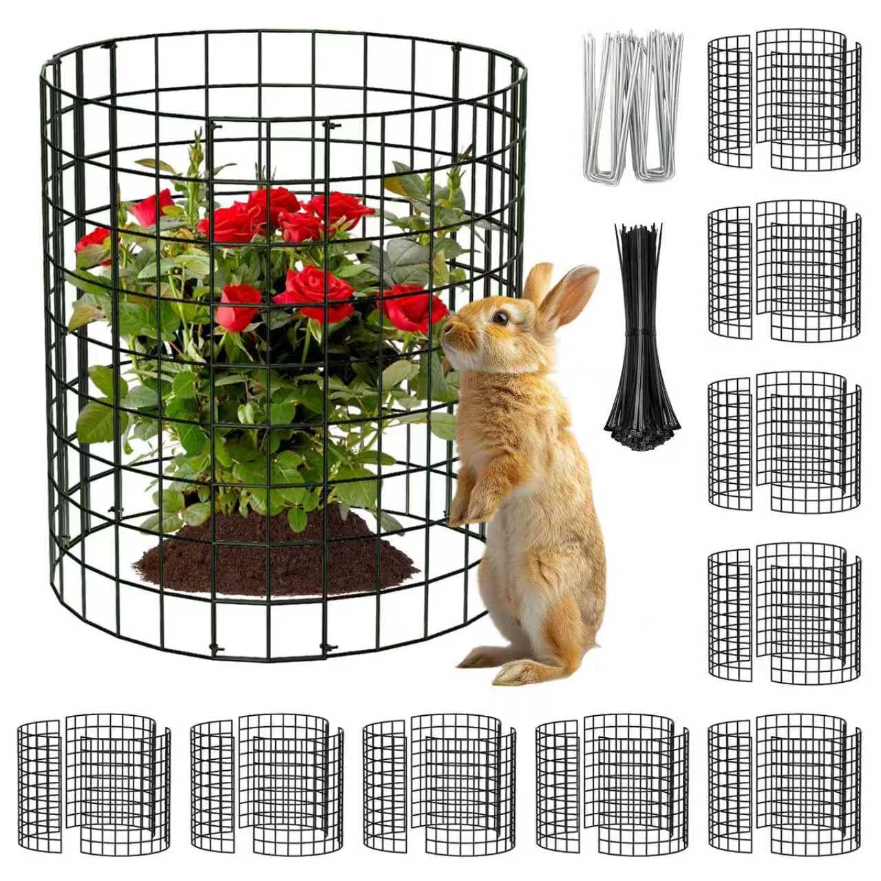 10 Packs Round Plant Protector from Animals,Metal Wire Mesh Garden Plant Cages for Outdoor Gardening Supplies, Garden Protection Rabbits Chickens Ducks for Vegetables, Flowers, Shrubs (12'' x 12'')