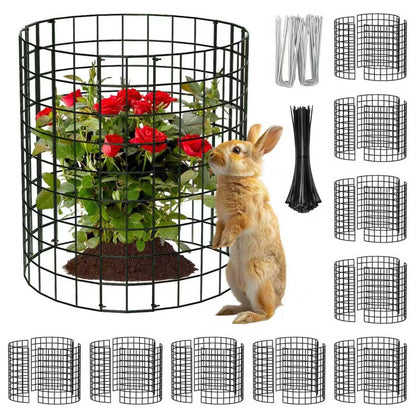 10 Packs Round Plant Protector from Animals,Metal Wire Mesh Garden Plant Cages for Outdoor Gardening Supplies, Garden Protection Rabbits Chickens Ducks for Vegetables, Flowers, Shrubs (12'' x 12'')