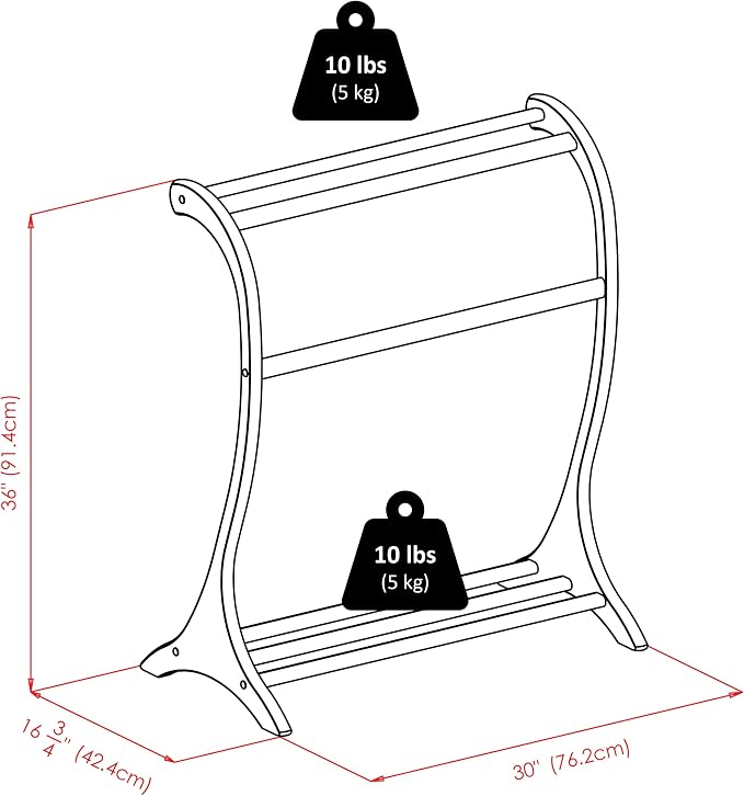 Winsome Bella Blanket Rack in Walnut Finish