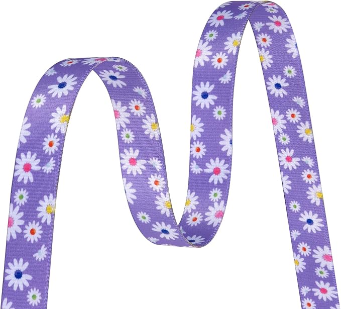 MarukoPet Dog Collar, Adjustable for Small Medium Large Dogs Puppy, Cute Design with Bohemia Floral Tribal Geometric Patterns Boys Girls Dog Collar(Purple Daisy-S)