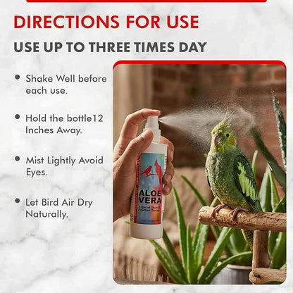 Morning Bird Aloe Vera Spray 4 Fl Oz – Natural Topical Spray for All Birds – Soothes Dry Skin & Supports Healthy Skin – Easy-to-Use Spray Bottle for Gentle Hydration & Skin Relief