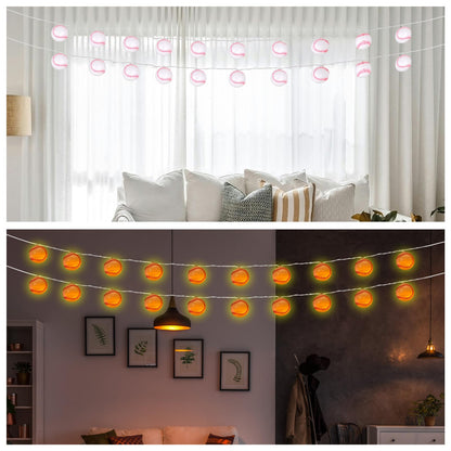 BTFO Baseball Light String, 20 Lights, Warm Light, 3m/9.84ft, Orange, Model 17004