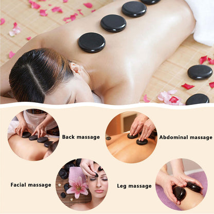 MINGJISHIYE Hot Stone Massage Set, 20 Pieces of Basalt Massage Stones, Suitable for Relaxation in Home spa Heat Therapy
