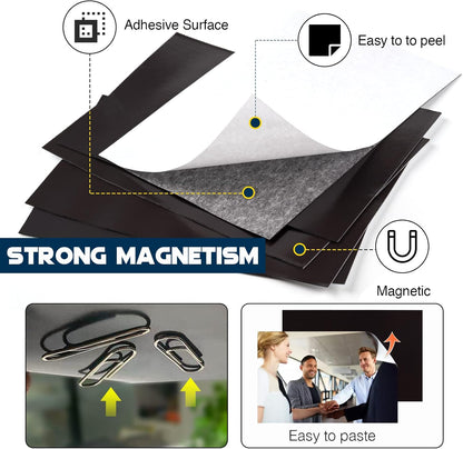 Magnetic Sheets with Adhesive Backing for Fridge 4x6 Pictures Magnets (Bulk Pack of 64),Adhesive Photo Magnets for Home/Classroom/Office/DIY Fridge Magnets