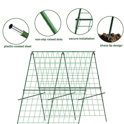 Cucumber Trellis, A-Frame Sturdy Garden Trellis for Raised Bed, Plant Support for Climbing, Plant Trellis for Bean Pea Rose Vine Plants, Plant Grow Support for Outdoor Raised Bed