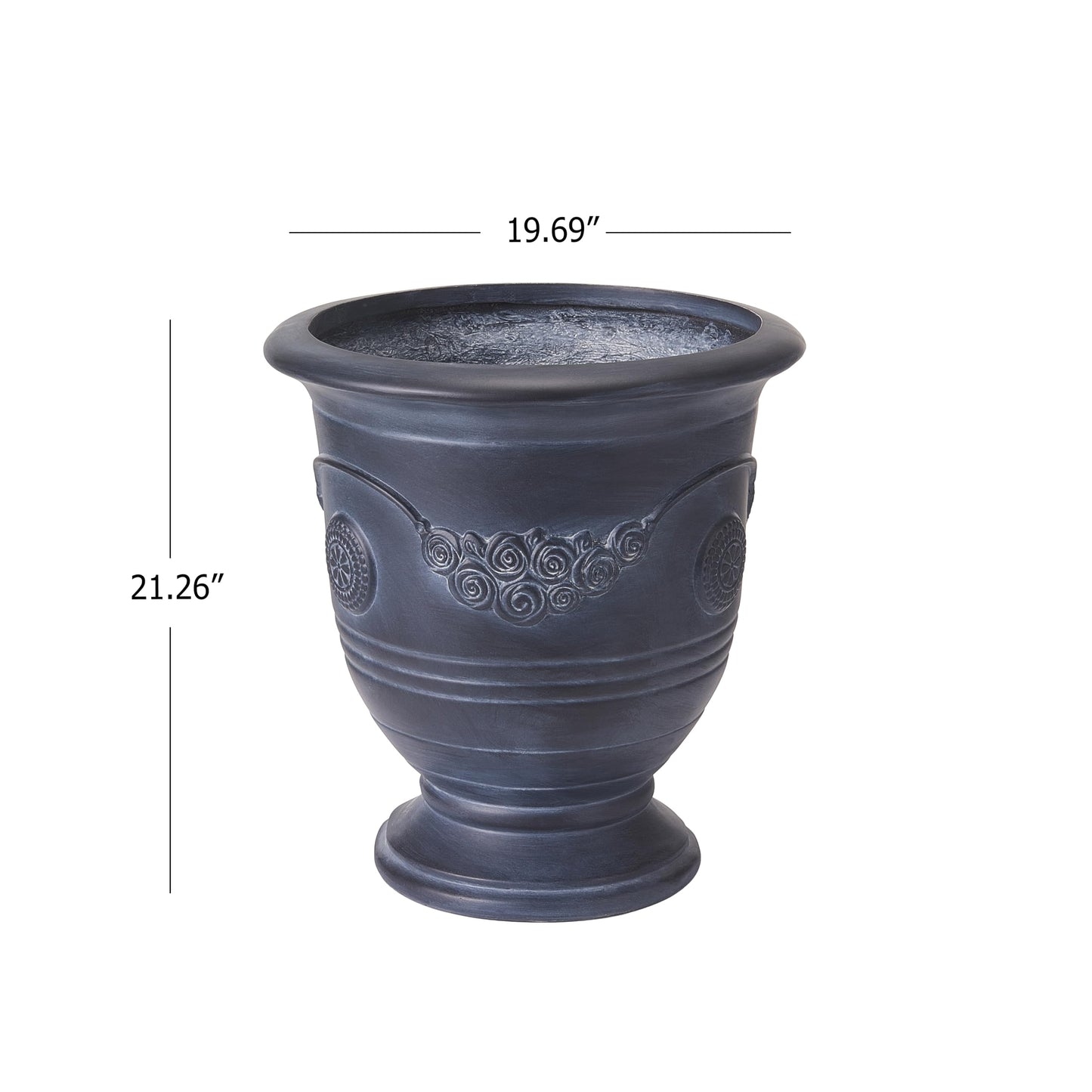 Christopher Knight Home Rewol Round Concrete Planter Set of 2, 2 Pack Garden Flower Pot with Drainage Hole, Patio Urn Planter for Outdoor Plants, Outdoor Planter Box, No Assembly, Antique Black