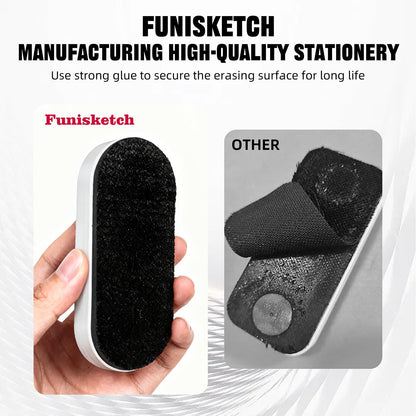FUNISKETCH Magnetic Detachable Dry Erase Eraser, Glass Board Erasers, 1 Pack, Whiteboard Eraser for Dry Erase Board, Glass Board, Calendar Board, Office and School Supplies (White)