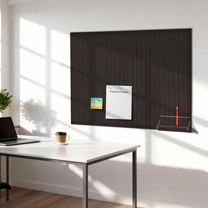 12 Pack Bulletin Boards 48" x 36" Alternative Cork Board for Office,Built-in Storage Device，Large Cork Boards for Walls ， Felt Wall Tiles, Contains Removable Security Stickers and PushPins (V-Black)