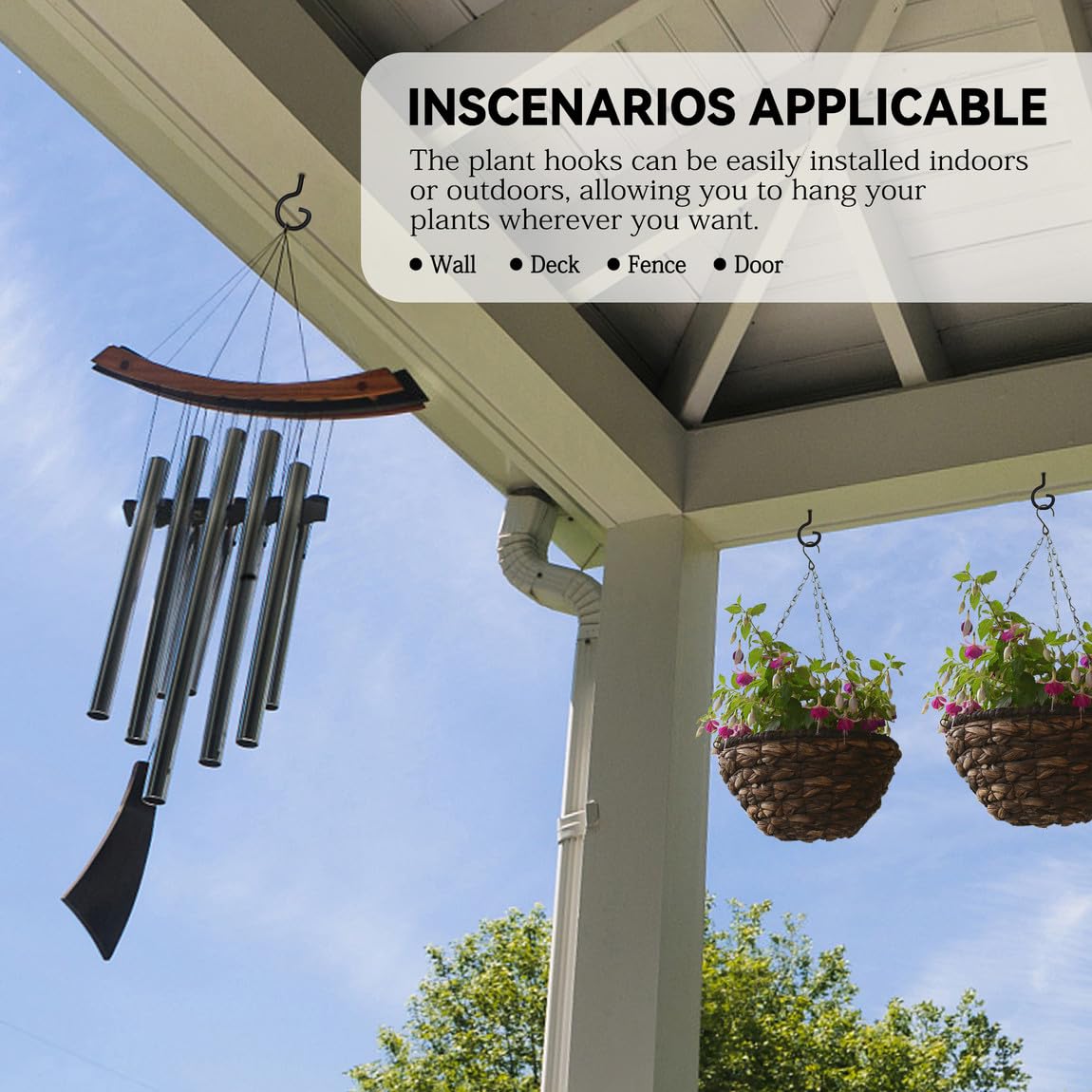 QTJUST Long Screw in Hooks for Hanging,20Pcs 6In Plant Hooks Outdoor Bird Feeder Hooks Metal Ceiling Hooks for Hanging Plants,String Lights,Christmas Lights Hanger Hooks