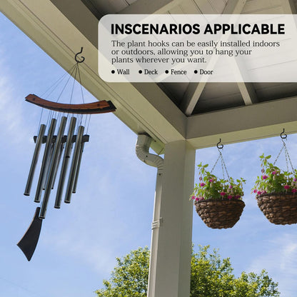 QTJUST Long Screw in Hooks for Hanging,20Pcs 6In Plant Hooks Outdoor Bird Feeder Hooks Metal Ceiling Hooks for Hanging Plants,String Lights,Christmas Lights Hanger Hooks