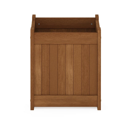 Furinno TIOMAN Planter Box, Hardwood Flower Box, Cube Garden Box, in Teak Oil, Outdoor Indoor, Garden, Patio, Balcony, Light Wood