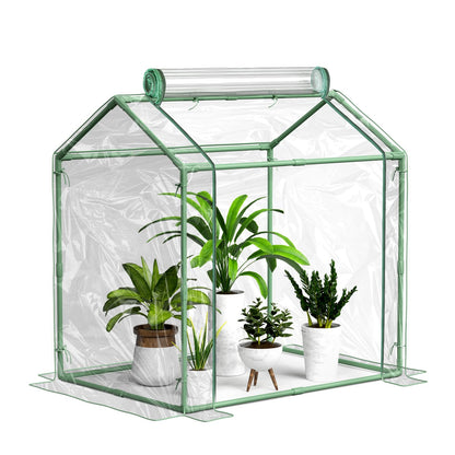 Awvlvwa Mini Greenhouse for Indoor Outdoor Plants, Tabletop Portable Green House with Roll-up Zipper Door ,Small Grow Plant House Tent with Transparent PVC Cover 33.5”(L) x23.2”(W) x32.5”(H)