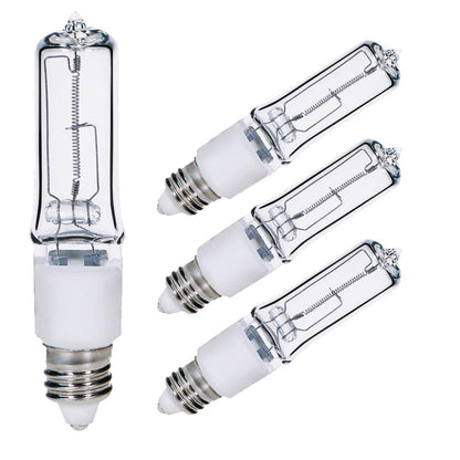 Comyan JDE11 75W Halogen Bulb, E11 Mini Candelabra Base, 1050 Lumens, Quartz Glass, 4-Pack