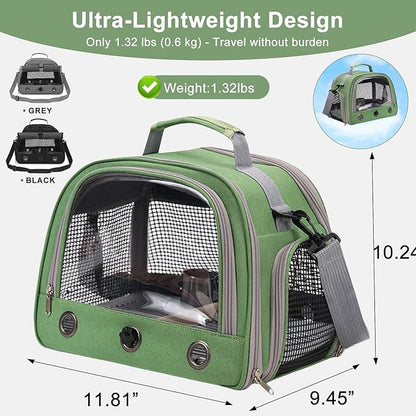 Bird Carrier, Lightweight Breathable Bird Backpack, Portable Wild Bird Carrier with Standing Perch for Parrot Travel Vet Visit (Grey)