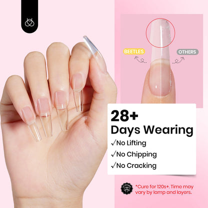 Beetles Builder Gel for Nails-3 Colors 9 in 1 Nail Extension Sculpting Building Clear Nude Pink Hard Gel Kit with Base Top Coat for Pros Women,UV & LED Lamp Cured Needed