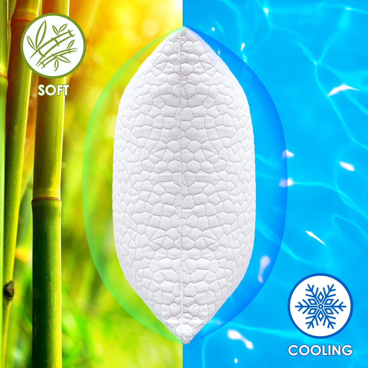 Cooling Bed Pillows for Sleeping 1 Pack Small Shredded Memory Foam Pillow Camping Pillow Travel Pillow - Compressible Medium Firm, Breathable Cover, ldeal Backpacking Hiking, Airplane and Car