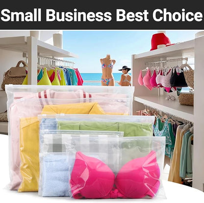 Bikini Bags Organizer Clear, Plastic Shirt Bags for Small Business, Swimsuit Swimwear Bathing Suit Storage, T Shirt Packaging, 10x8 inch, Pack of 50, 3 Mil with Vent Holes