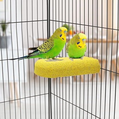 Bird Calcium Teeth Chew Toy Hamster Grinding Stone for Parrot Parakeet Cockatiel Rabbit Chinchilla Squirrel Cage Perch Stand (Random Color) (S)