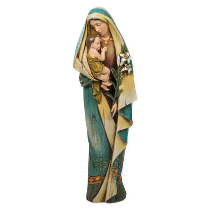 Joseph's Studio by Roman,12.5" H Madonna and Child with Lily Statue, Renaissance Collection Virgin Mary and Baby Jesus Figure, Resin and Stone Religious Decor