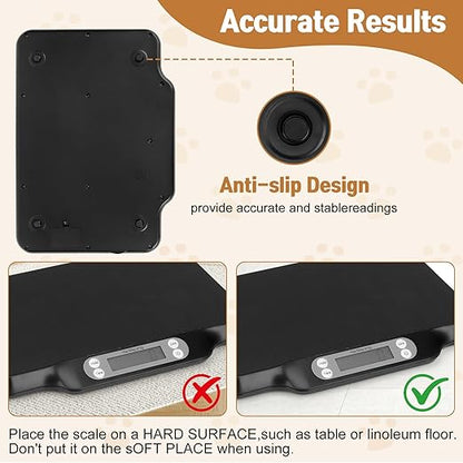 Digital Pet Growth Scale for Weight Tracking, Baby & Pet Scale for Kittens, Puppies, Cats and Small Dogs, 40g–30kg / 66lb Range, LED Display with Hold Function, Pet Tray & Record Card