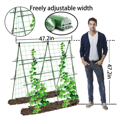 Foldable Cucumber Trellis for Garden - Adjustable Climbing Support for Vegetables, Vining Plants, Cucumbers, Tomatoes, and Peas - Heavy Duty, Weather-Resistant, Easy to Install