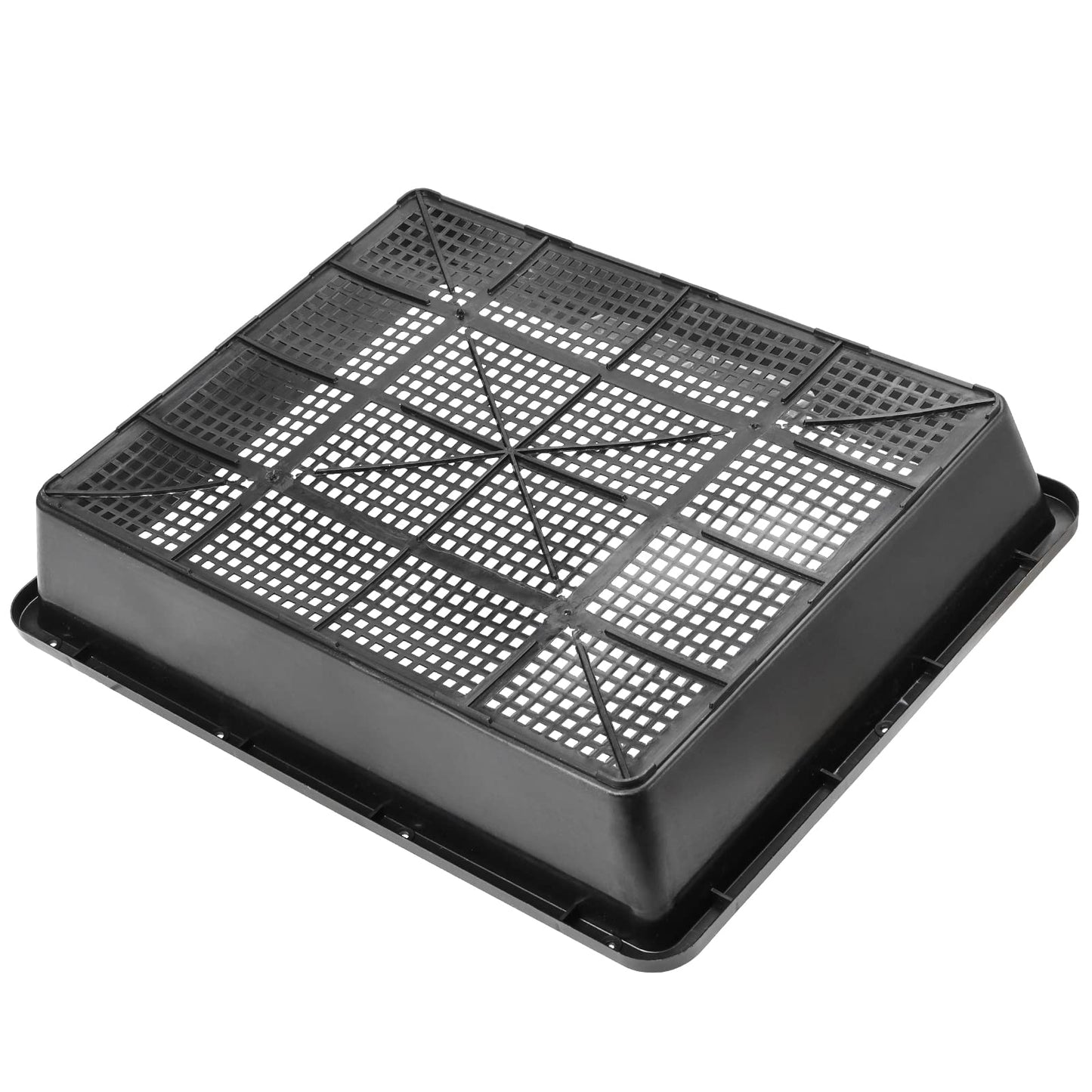 SINJEUN 15 Pack Mesh Bottom Seed Starter Trays, 15 x12 Inch Plastic Plant Tray Mesh Plant Germination Trays for Microgreens, Black